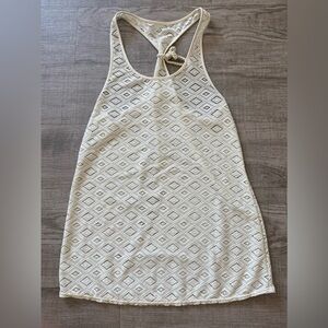 Roxy Open Stitch Crochet Ivory Sleeveless Tank Dress Cover Up Size Small